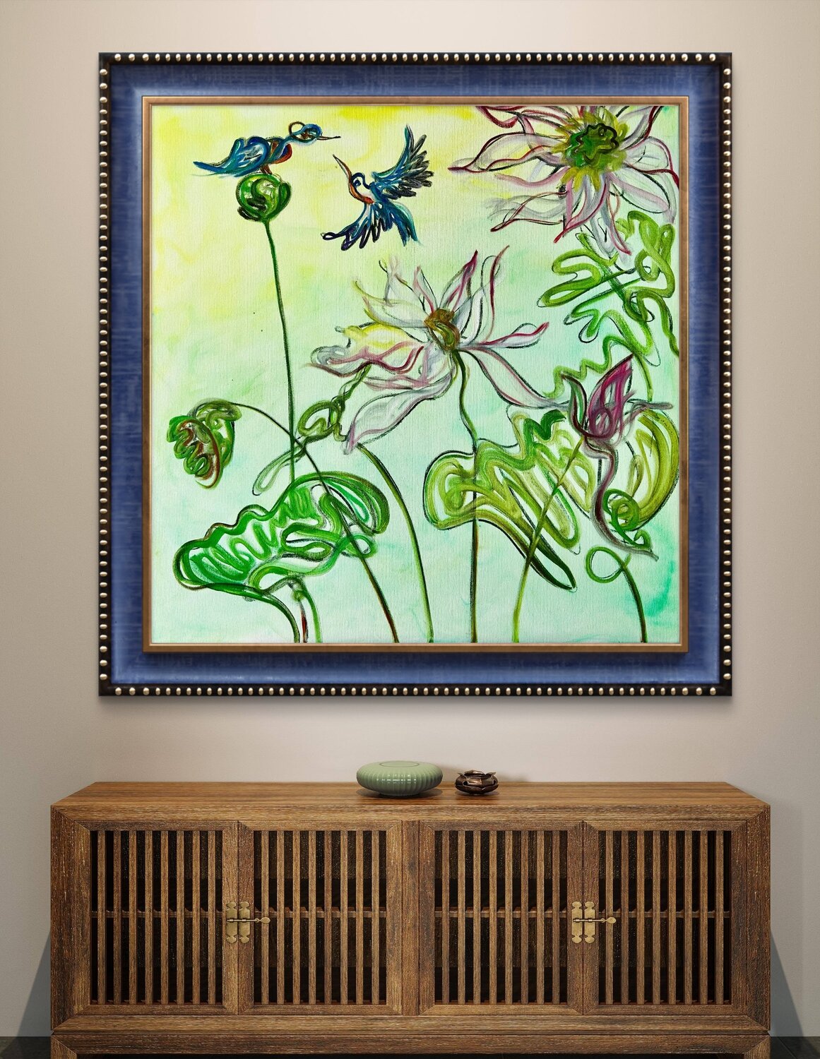 Artwork in room setting