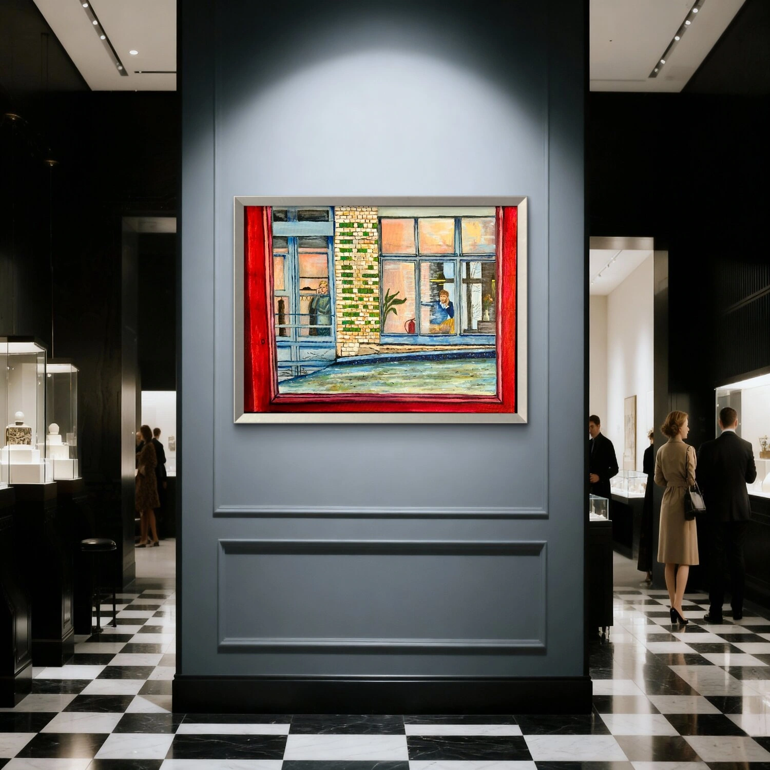 The Two Phone Calls — Artwork in exhibition setting